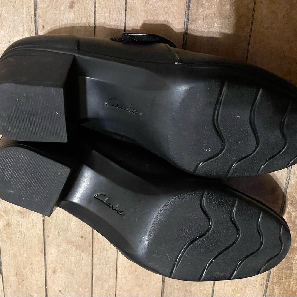 Clarks Black Leather Women's Shoes - Picture 7 of 8